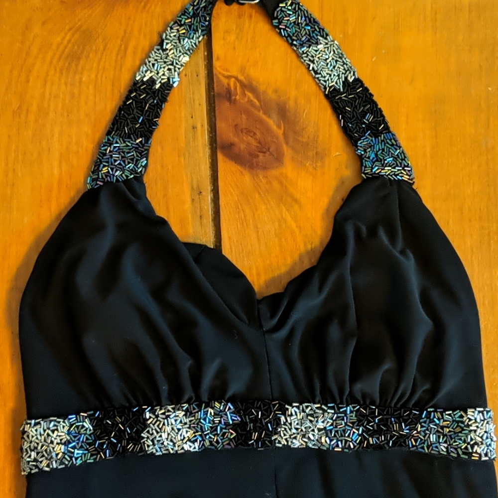 Dressy Beaded Halter Maternity Dress Size Small - Picture 4 of 8